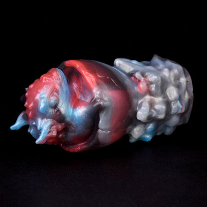 Skulpturaler Dragon Egg Gag | Platinum Silicone Hatchling Dragon Plug mit  Leder-Kopfband