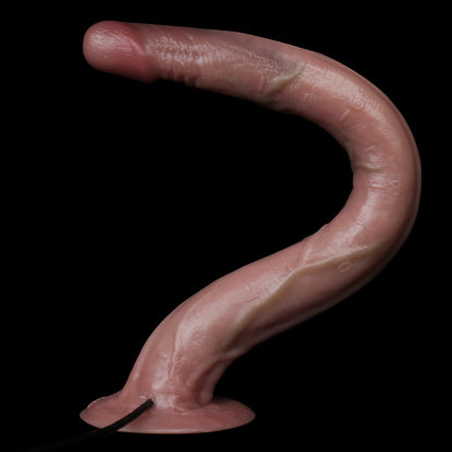 Long Dildo Tropisches Rotbraun – Übergrosser Pilzkopf, Longitudinale Hautfalten-Schaft, 3-Megapixel Endoskop-Kamera, 8 LED, IP68, Type-C & Starksaugnapf an Kurvenflächen aus Platin-Silikon