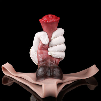 Feuerroter Pferde-Umschnalldildo mit Slip – Premium Strap-On, Umlege-Dildo & Umschnall-Penis für Lesben, Paare & bei Erektionsstörungen