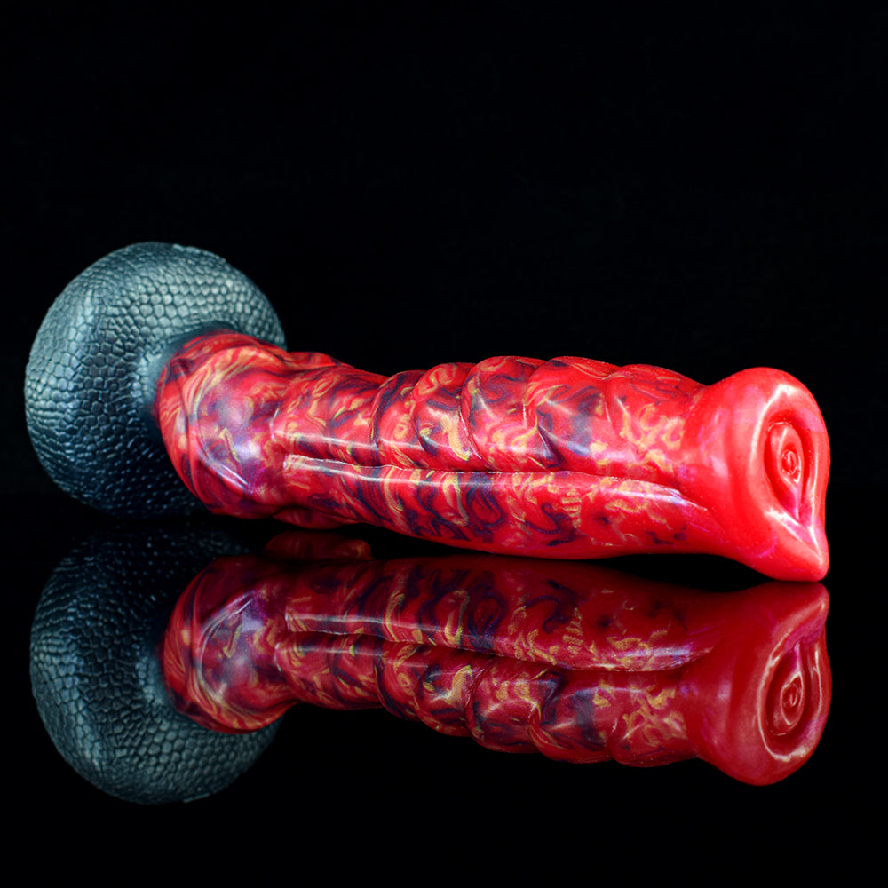 Red Devil Fantasy Dildo – Spiral Head, Suction Cup & Medical Silicone | SilikonLust
