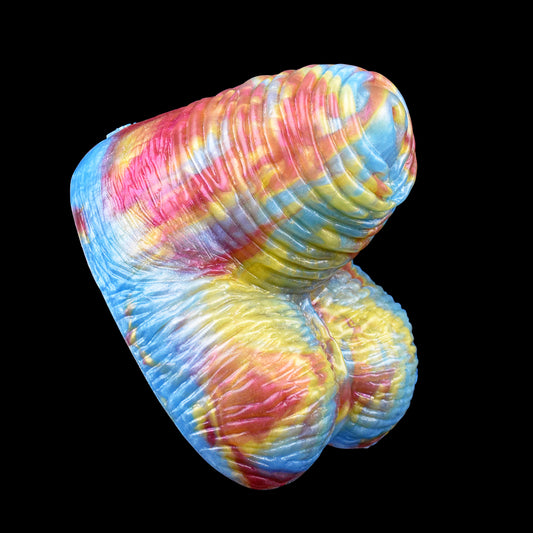 Handgrip Grinding Toy | Platinum Silicone Realistisches Hautgefuehl with Griffige Ringfalten-Textur & Tie-Dye