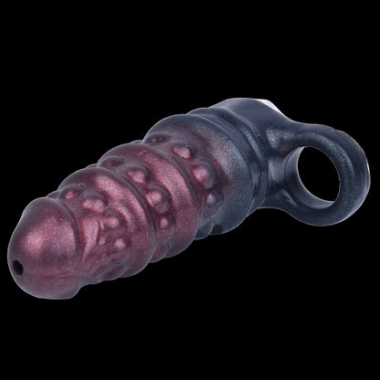 Penishtuelle Wellenstruktur Violett-Blau – Kugelnoppen, Penis Extender & Verzögerungsring