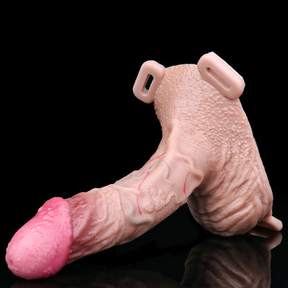 Soft-Skin Penis Sleeve with Foreskin Fold & Scrotum – Enhanced Girth and Length Experience