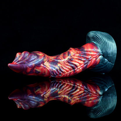 Red Devil Twisted Lava Dildo – Stable Suction Base For Hands-Free Play Perfect for Solo And Couple Sessions