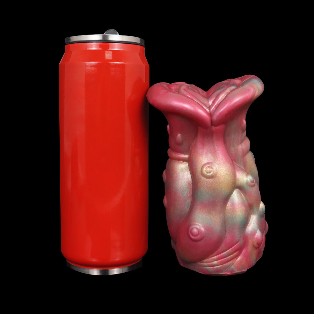 Riesenblüten Pocket Pussy in Rosenrosa mit Vier-Lippen-Eingang, Muskelfalten & Einzelkanal – Rosenrosa-Perlweiß-Mintgrün, Vierphasen-Kanal & Platin-Silikon
