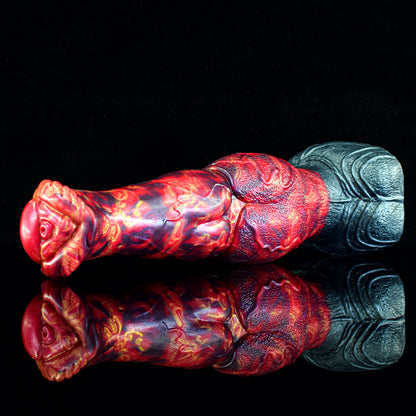 Red and Black Lava Fantasy Dildo - Love the Intense Textures, Fiery Colors, and Imaginative Stimulation