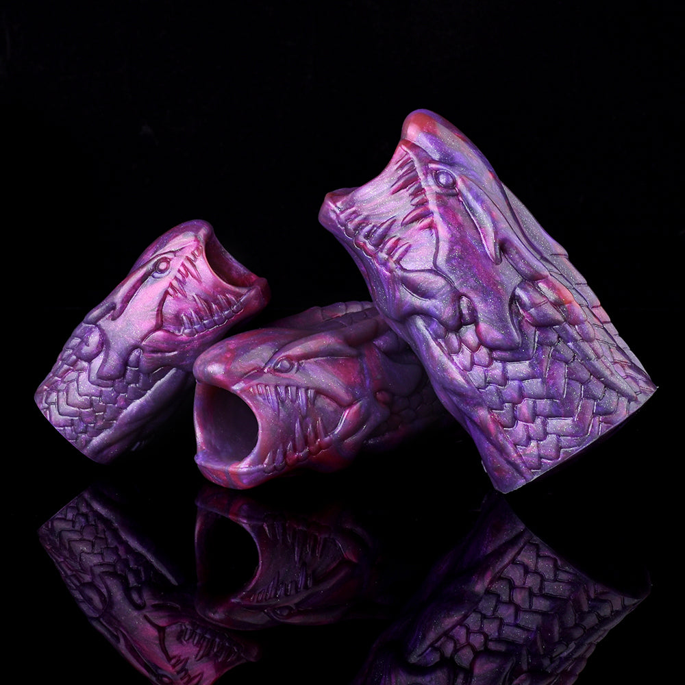 Monster Beast Phallus Sleeve with Fang Relief – Brutal Beast Extender in Galactic Violet