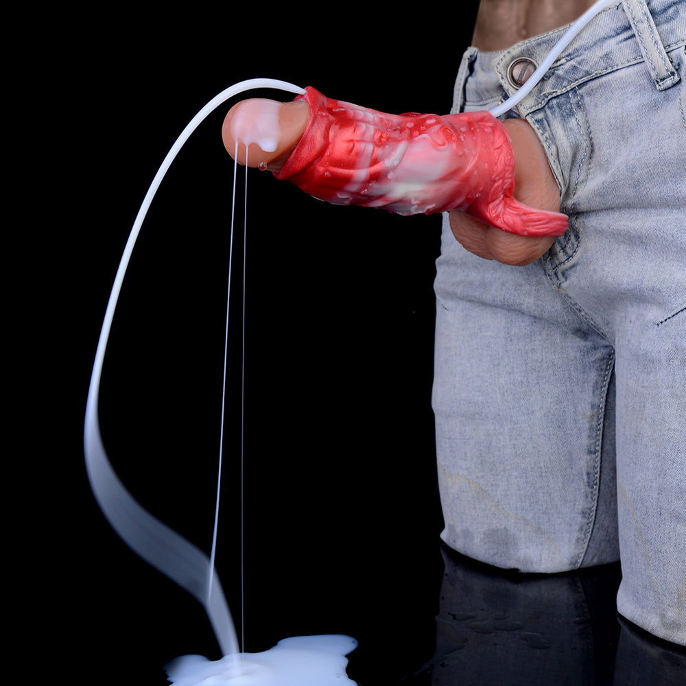 Creature Penis Sleeve with Ejaculation Function - Red