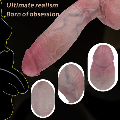 Ultra-realistic Veined Dildo – Dual-Density Silicone Toy for Solo or Partner Pleasure