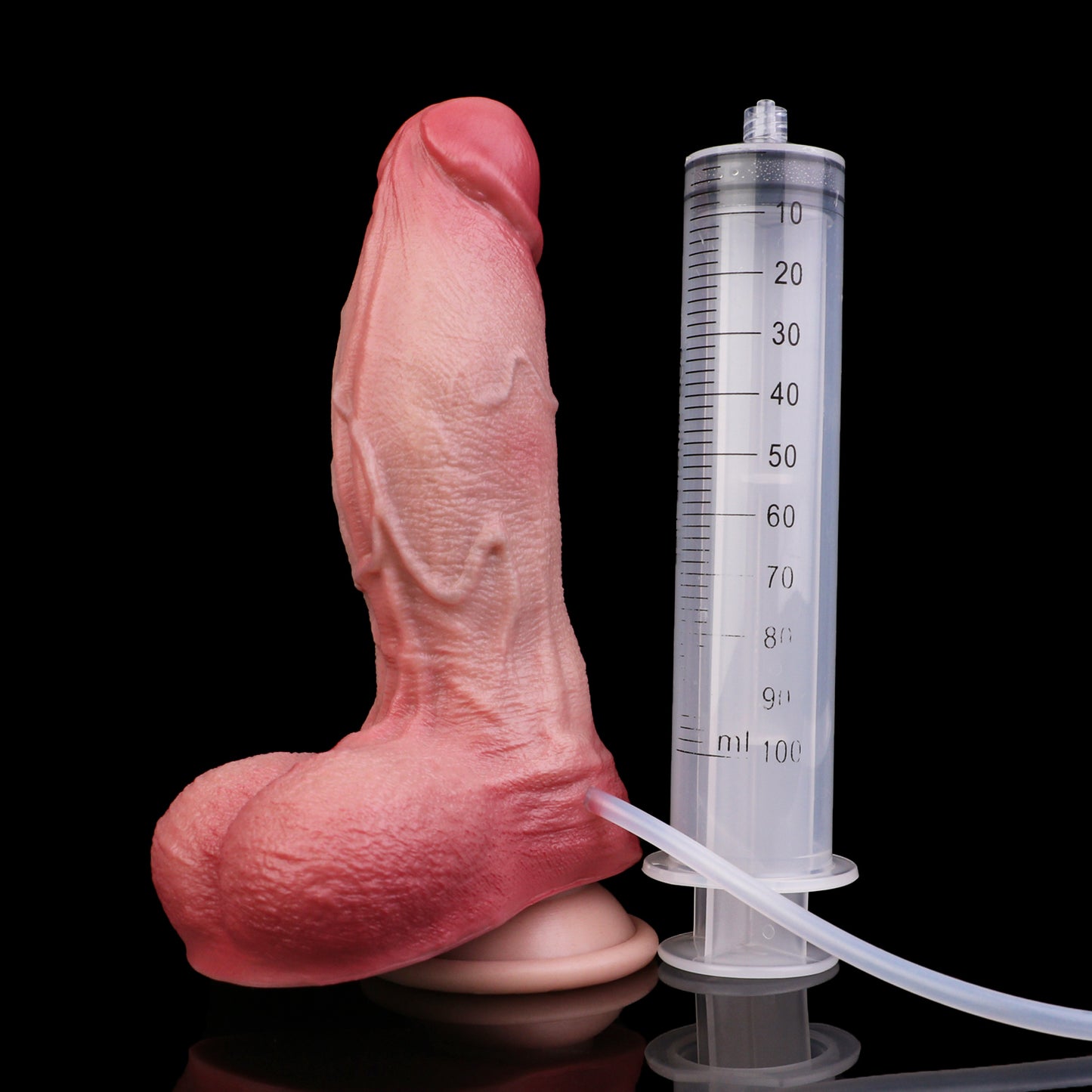 Ultra-Soft Flexible Dildo | Platinum Silicone Ultra Soft Realistic Dildo with 180° Bendability, Squirting System & Realistic Testicles – NNSX