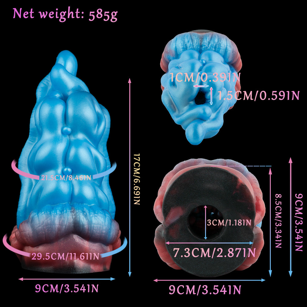 Alien Masturbator - Innovative Platinum Silicone Dual-Entry Design with "Mouth-to-Tongue"