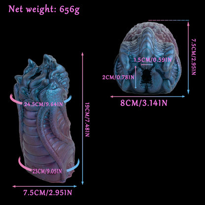 Fantasy Creature Pocket Pussy | Platinum Silicone Handheld Masturbator mit Alienkreatur