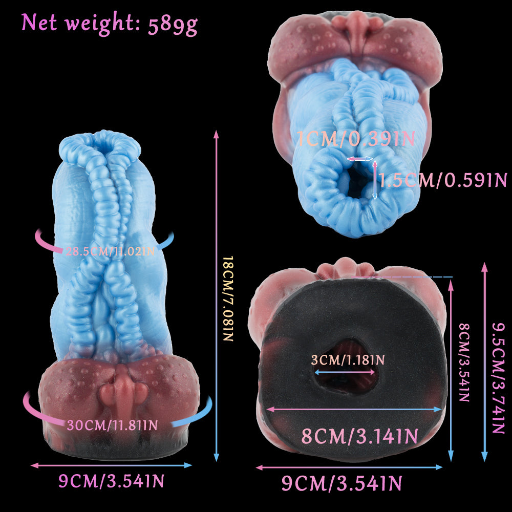 Alien Pocket Pussy – Platinum Silicone Cyberpunk Masturbator with Tight Ribbed Entrance & Extreme Suction