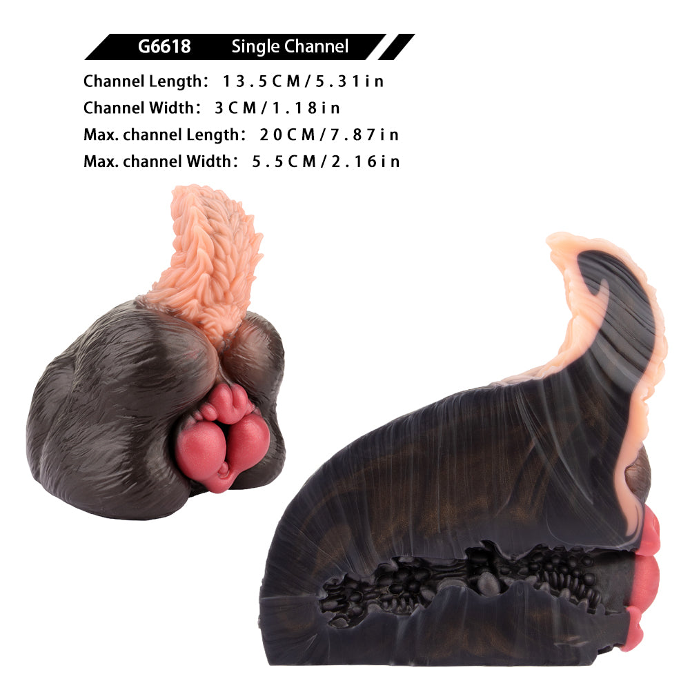 Fantasy Beast Masturbator - Pocket Pussy mit Fellstruktur | Stabilisierungsflügel Platin-Silikon SilikonLust