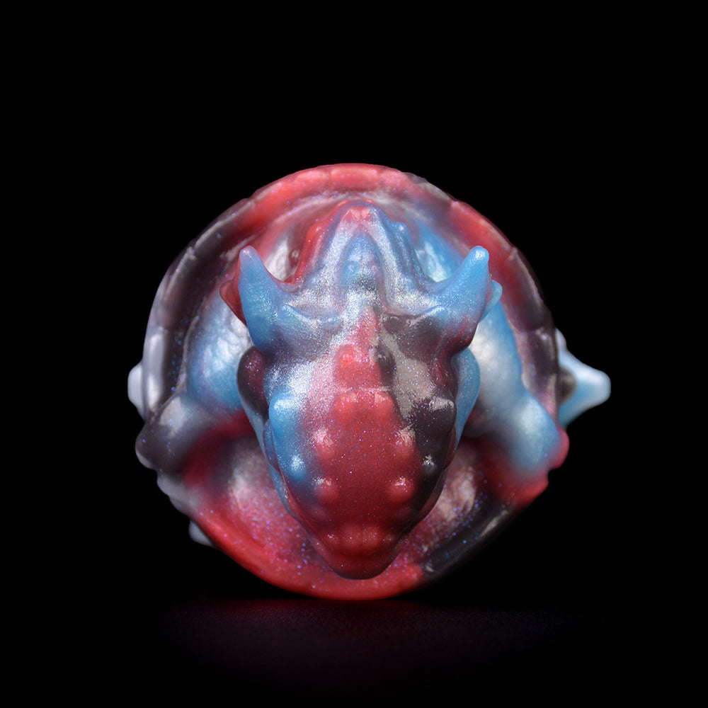 Skulpturaler Dragon Egg Gag | Platinum Silicone Hatchling Dragon Plug mit  Leder-Kopfband