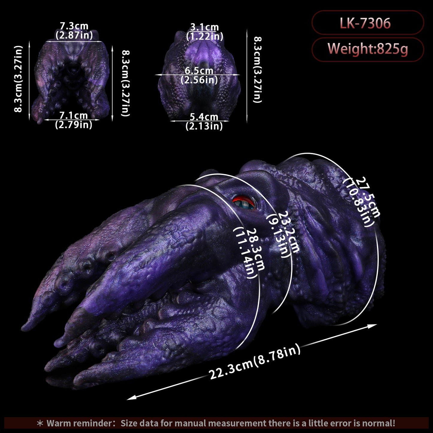 Cthulhu Fantasy Sex Doll - Black-Purple Tentacle Masturbator (2 Channels)