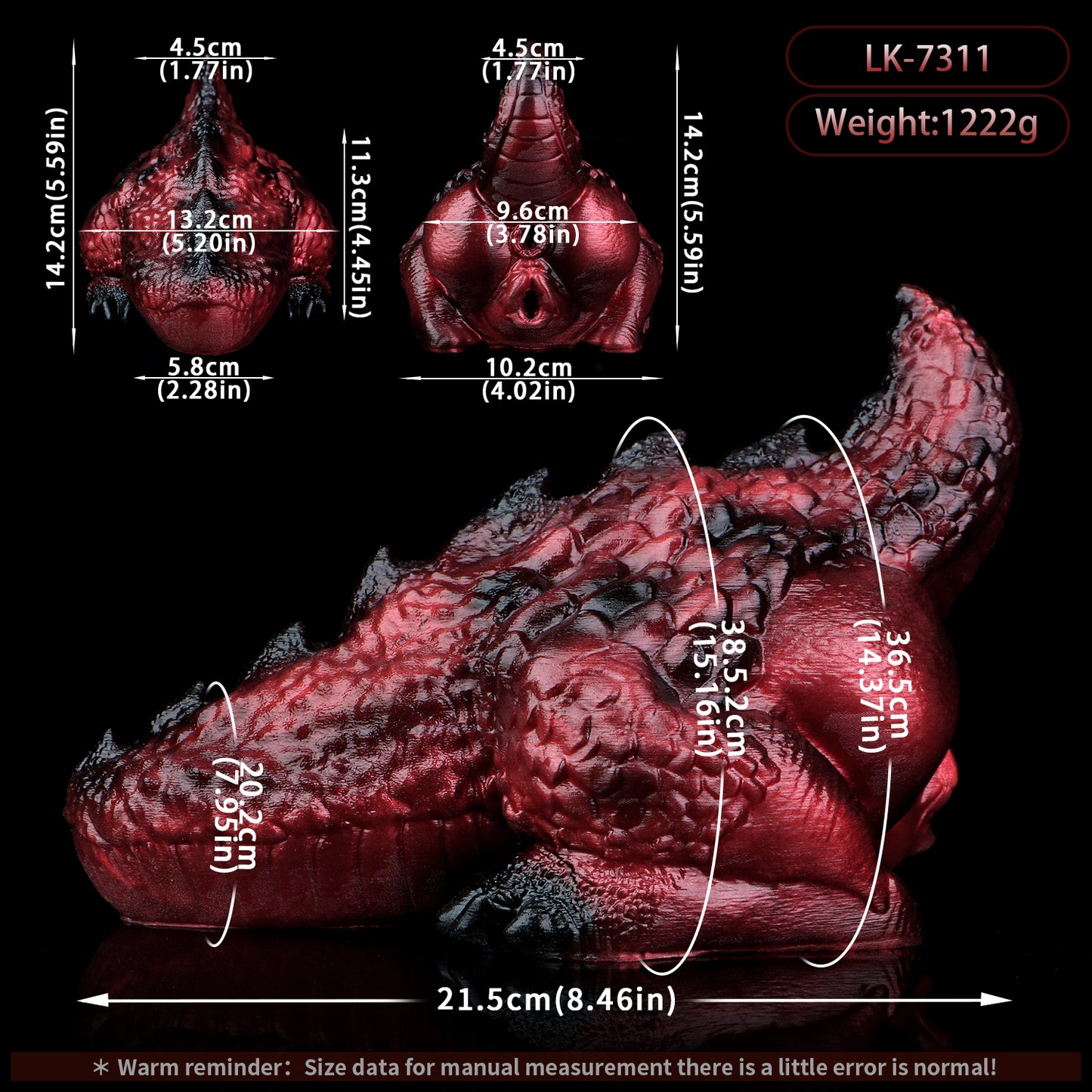 Inferno Dragon Masturbator - Blood Red 2-in-1 Fantasy Stroker with Scale Grip