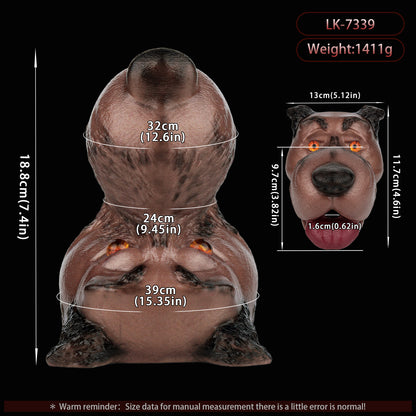 Brauner Hunde-Sexpuppenkopf – Realistischer Silikon-Masturbator für Männer