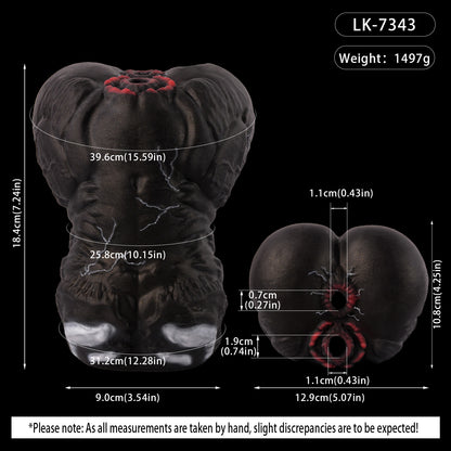 Alien Symbiont Pocket Pussy | Schwarzer Doppelkanal-Masturbator mit Fantasy-Textur | Sci-Fi Sexspielzeug für Männer