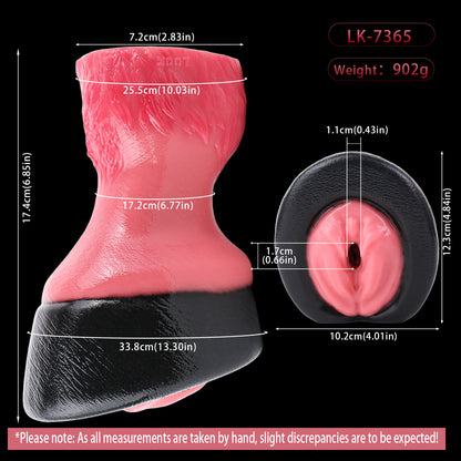 Pferdehuf Pocket Pussy – Einzelkanal, Exotische Innentextur & Sanduhr-Silhouette aus Platin-Silikon