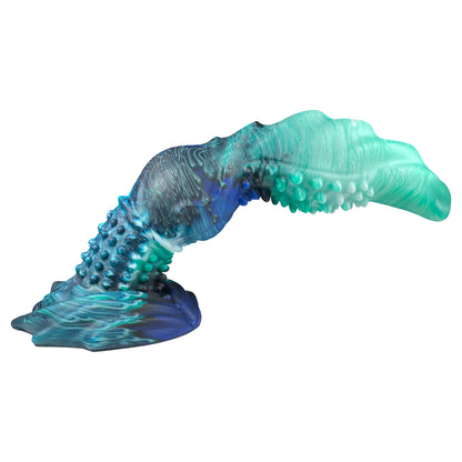Fantasy Dildo Deep Sea – Mint Green-Blue, Dense Triple-Nobs & Strong Suction Cup