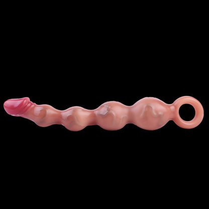 Abgestufter Stepped Anal Plug Silikon - Progressive Expansion Vibrating Beads Glans Spitze