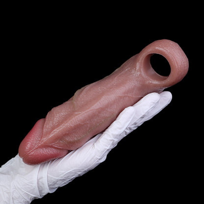 Penis Sleeve in Hellbraun – Plastisches Adernrelief für neue Paarmomente