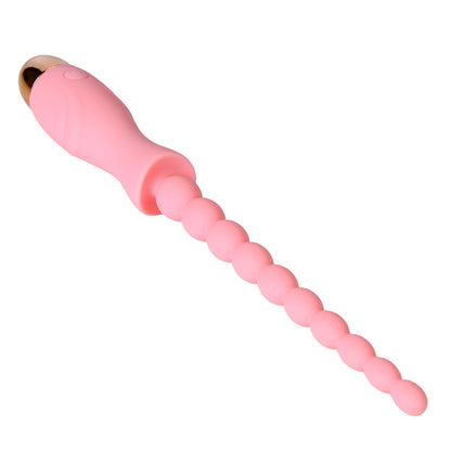 Vibrierender Perlen-Analplug in Zartrosa – Schlankes Premium-Design für Anfänger & Paarespiel
