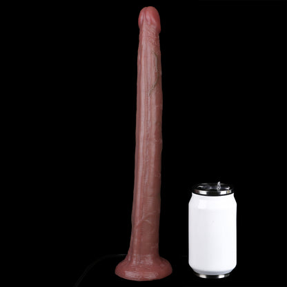 Long Dildo Tropisches Rotbraun – Übergrosser Pilzkopf, Longitudinale Hautfalten-Schaft, 3-Megapixel Endoskop-Kamera, 8 LED, IP68, Type-C & Starksaugnapf an Kurvenflächen aus Platin-Silikon