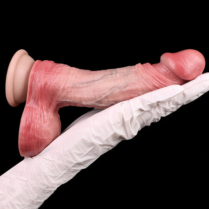 Hands-Free Dildo with Suction Cup Strong Hold - Curved Fantasy Dildo Ice White Rose Pink Silicone