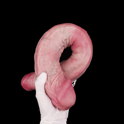 Realistischer Double Dildo in Sehr Hellem Hautrosa – Dick & Dünn, Zweifarbig, Saugnapf & Couple-Design aus Doppelschicht-Platin-Silikon