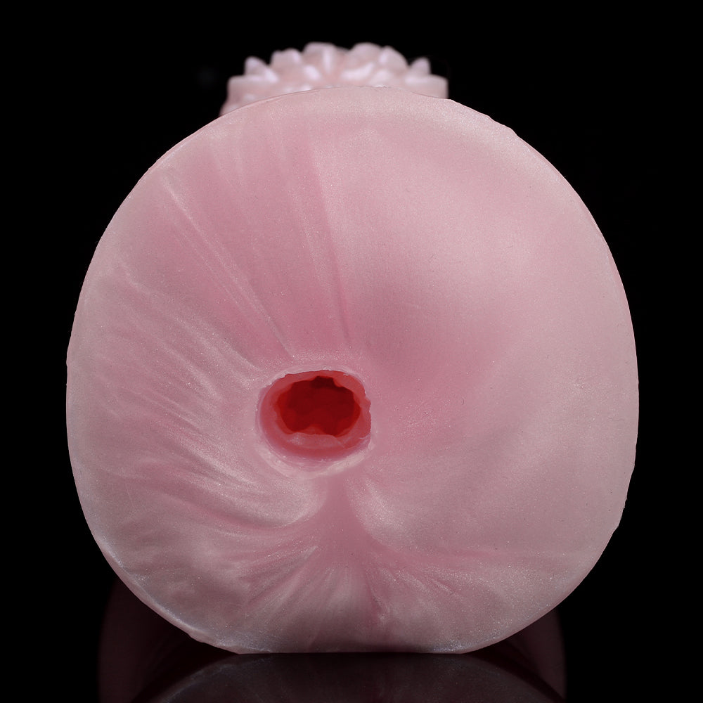 Realistic Silicone Pocket Pussy Platinum Silicone - Soft Masturbator with Labia Opening and Coral Structure Crown