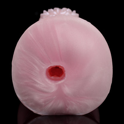 Realistic Silicone Pocket Pussy Platinum Silicone - Soft Masturbator with Labia Opening and Coral Structure Crown
