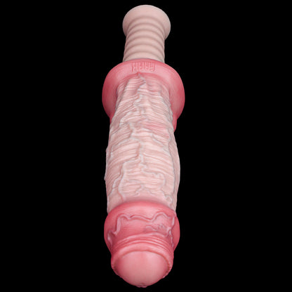Realistic Dildo Nude Pink – Vein Pattern, Suction Cup & Handle | Platinum Silicone