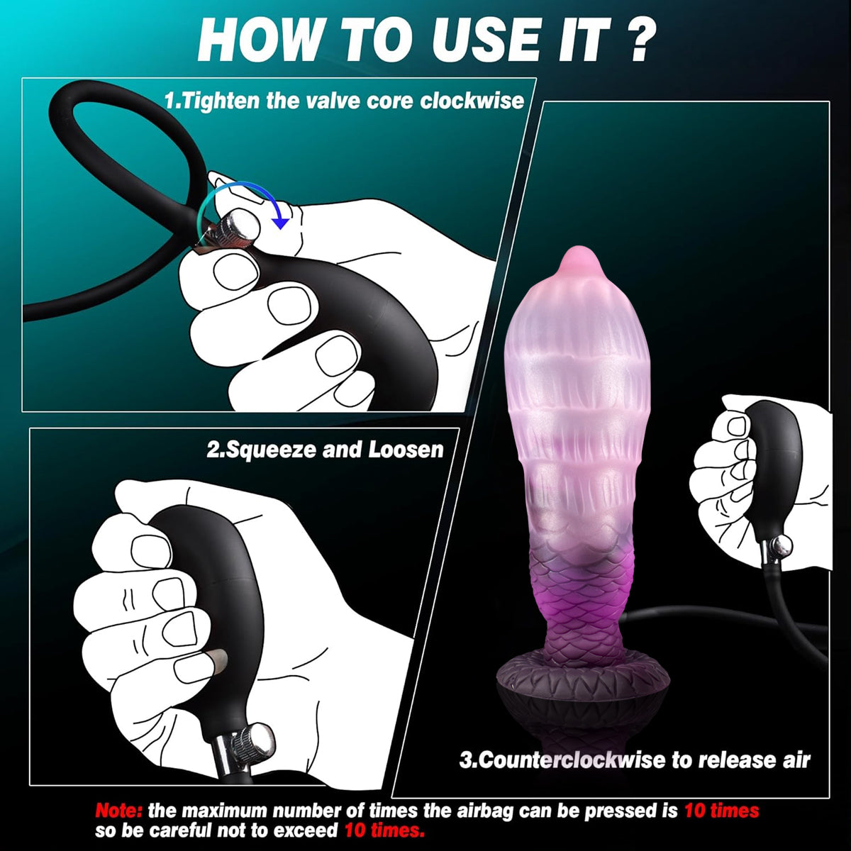 Amethyst Magma Pulse – Aufpumpbarer Fantasy Dildo aus Platin-Silikon mit Saugnapf