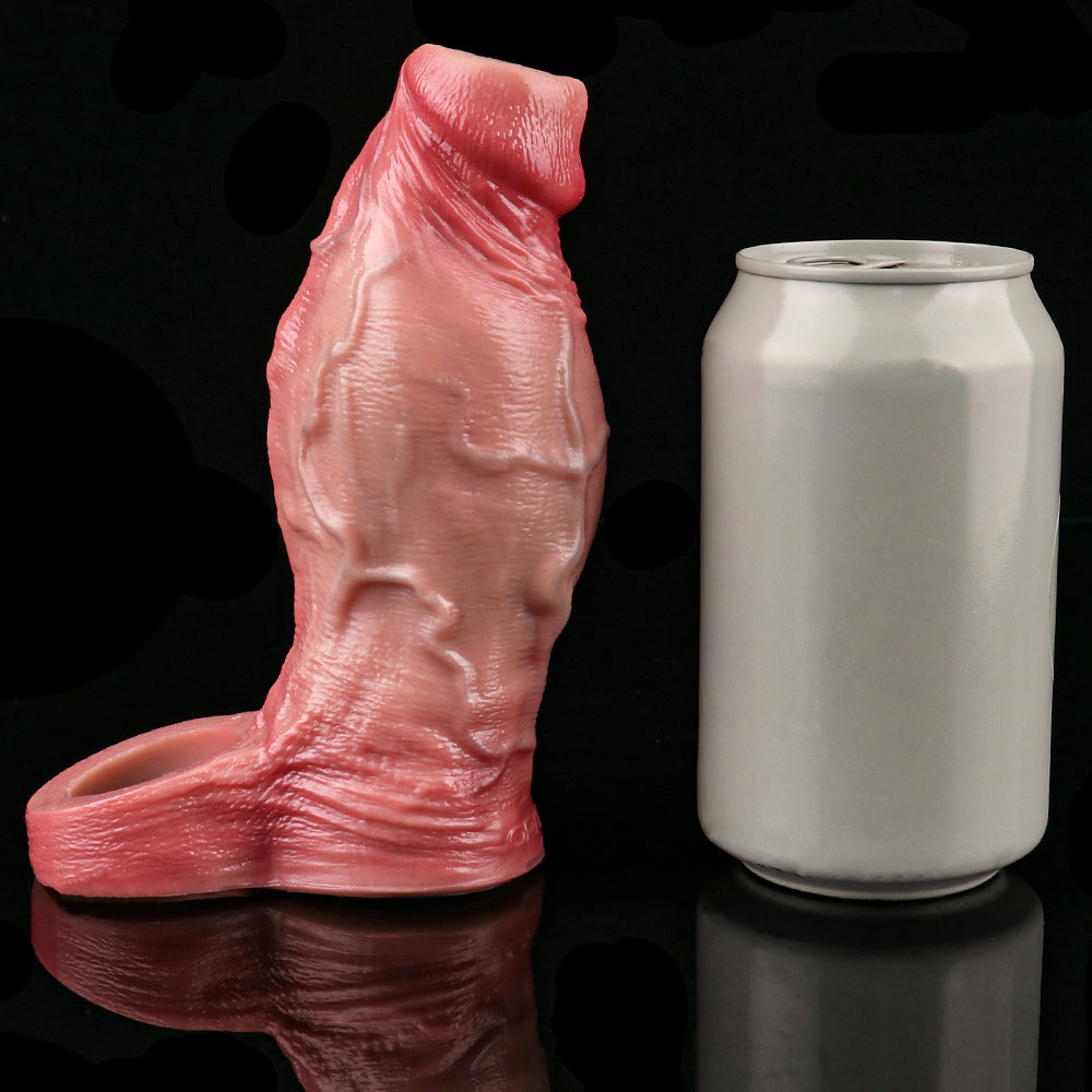 Realistische Penis Hülle mit Hodenring & Eichel-Aussparung – Silikon Sleeve in natürlicher Hautfarbe für maximale Power