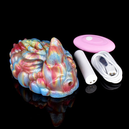 Vibrating Grinder | Platinum Silicone Sex Grinder Toy with 3D Muscle Ball Texture, Rhino Horn Tip & USB