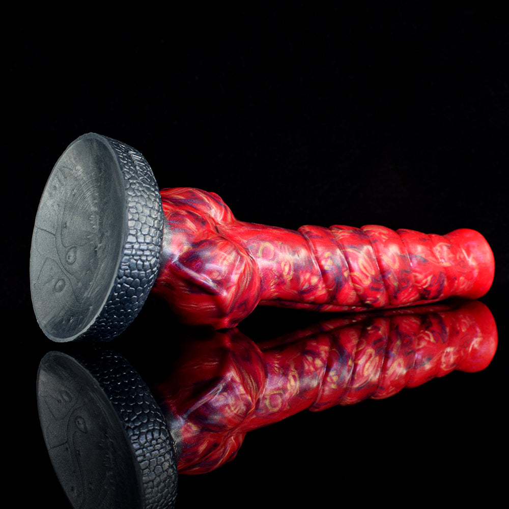 Red Devil Fantasy Dildo – Spiral Head, Suction Cup & Medical Silicone | SilikonLust