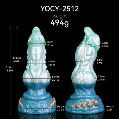 Mystical Ocean Dragon Dildo: Inflatable Fantasy Experience with Suction Cup & Color Gradient