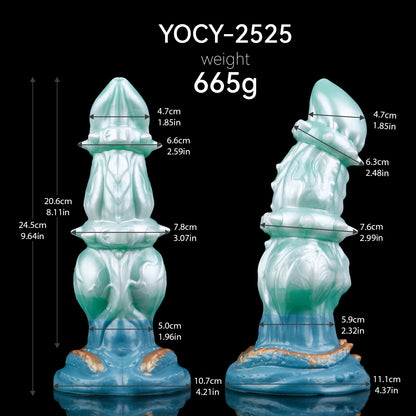 Ice Dragon from the Deep: Platinum Silicone Dragon Dildo – Inflatable, Spiked & with Suction Cup