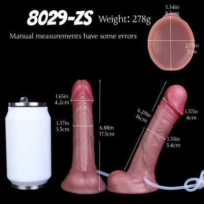 Realistic Dildo Anatomisch & Spritzend – Flesh Squirting Dildo mit Präziser Harnröhrenöffnung Mikroporen-Hautstruktur und Integriertem Hodensack