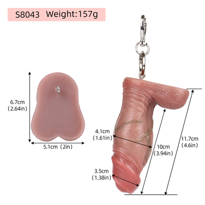 Compact Beast Silikon Dildo Schlüsselanhänger – Thick Silicone Charm mit Druckentlastendem Griffgefühl
