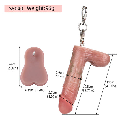 Provokanter Silikon Dildo Schlüsselanhänger  -Form mit Realistischer Venenstruktur für Maximale Präsenz