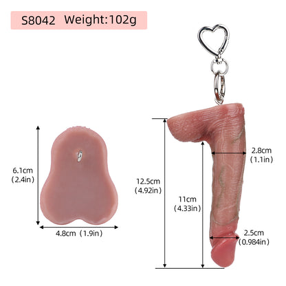 Filigraner Avantgarde Dildo-Schlüsselanhänger Silikon - Artistic Silicone Dildo Schlanke Linienfuehrung