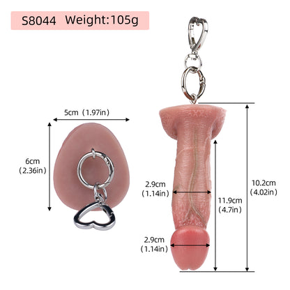 Flesh Texture Dildo Schlüsselanhänger – Vein Detail Silicone | Platin-Silikon Keychain SilikonLust