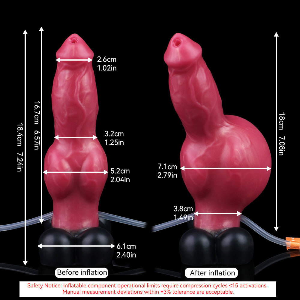 Inflate Dildo Beast – Inflatable Glans, Squirt & Air Pump | Silicone Fetish | SilikonLust