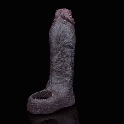 Obsidian Penis Sleeve aus Platin-Silikon – Realistische Venenstruktur für mehr Volumen, Komfort & Ausdauer
