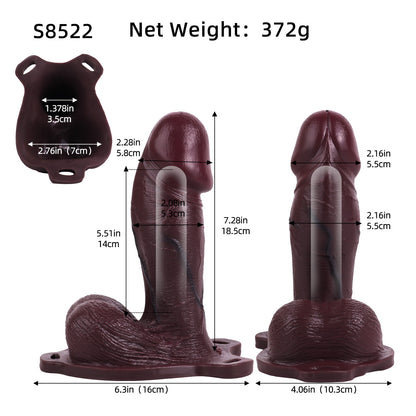 Penis Sleeve for Her Stimulation – Dark Brown, Realistic Design | Penis Sleeve with Strap