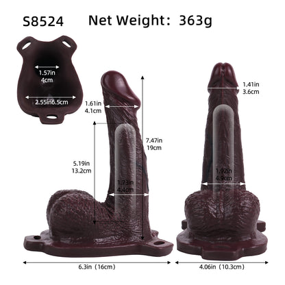 Diskret & Intensiv: Premium Penis-Sleeve aus Platin-Silikon in Tiefbraun