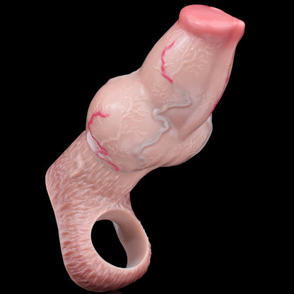 Canine Bionic Knotted Sleeve - Realistic Fantasy Penis Sleeve with Shaft Knot and Open Tip